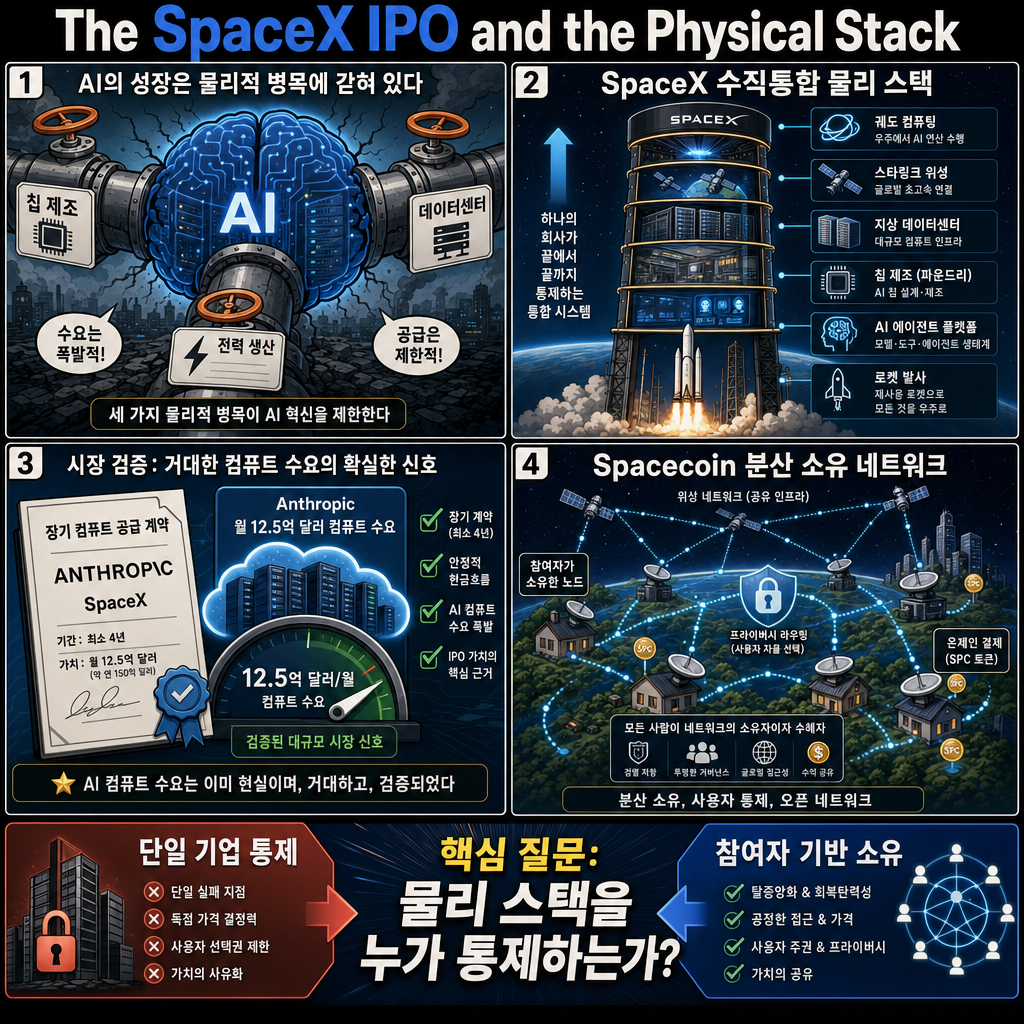 The SpaceX IPO and the Physical Stack 내용을 설명하는 본문 이미지