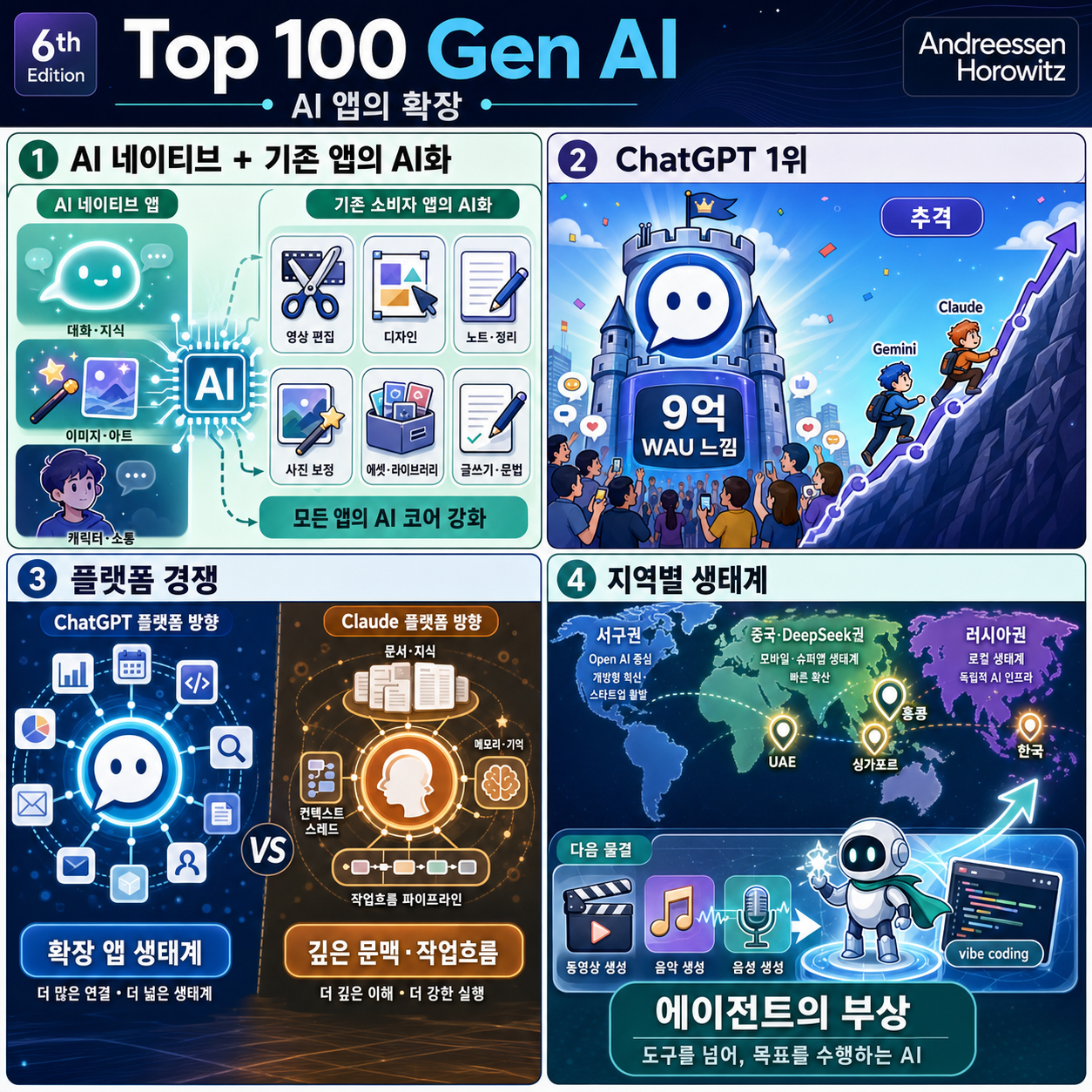 The Top 100 Gen AI Consumer Apps — 6th Edition 내용을 설명하는 본문 이미지