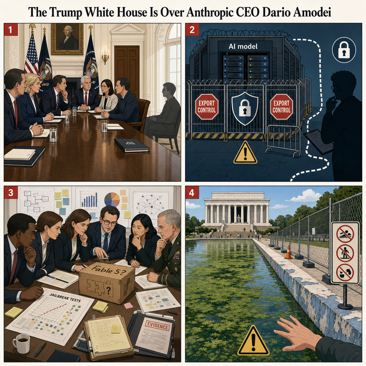 The Trump White House Is Over Anthropic CEO Dario Amodei 내용을 설명하는 본문 이미지