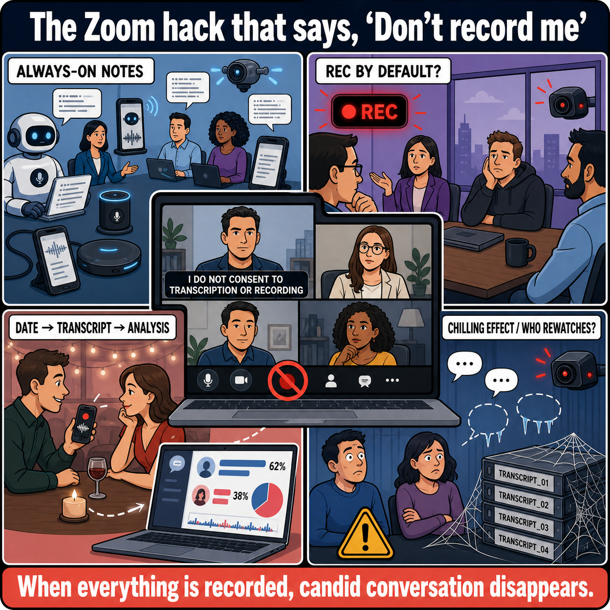 The Zoom hack that says, ‘Don’t record me’ 내용을 설명하는 본문 이미지