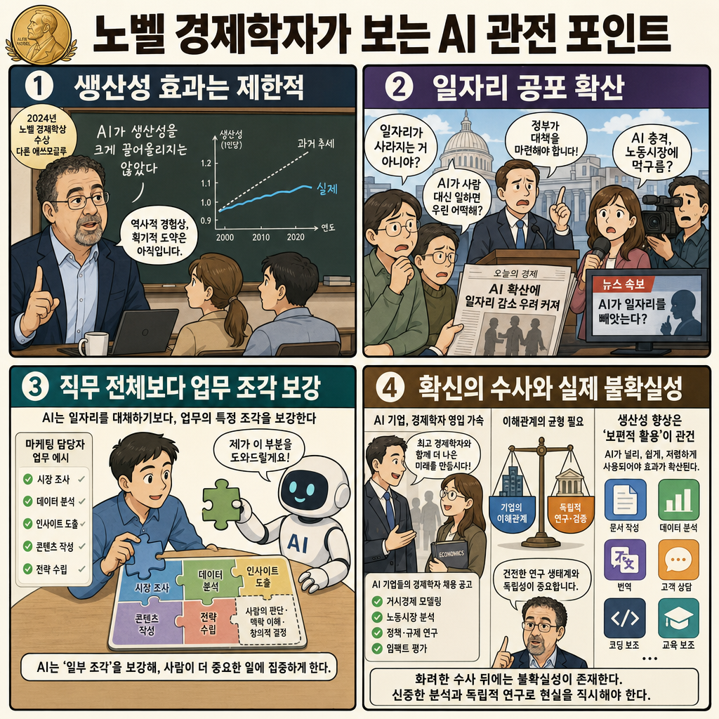 Three things in AI to watch, according to a Nobel-winning economist 내용을 설명하는 본문 이미지