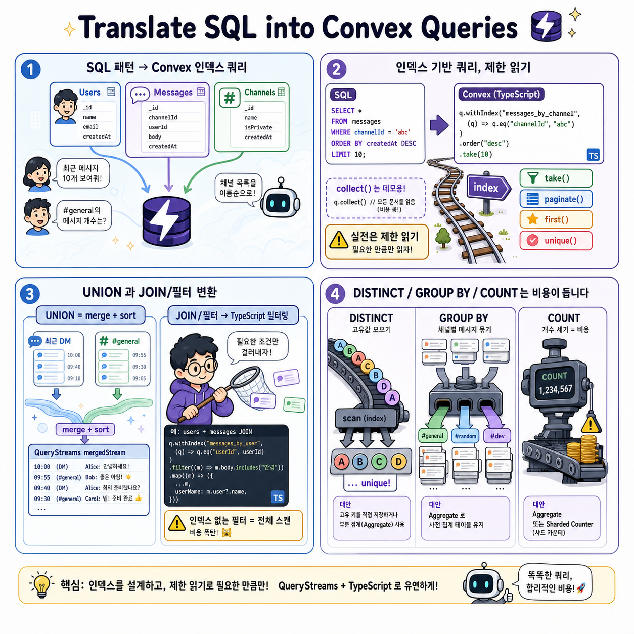 Translate SQL into Convex Queries 내용을 설명하는 본문 이미지