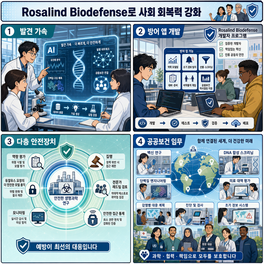Strengthening societal resilience with Rosalind Biodefense 내용을 설명하는 본문 이미지