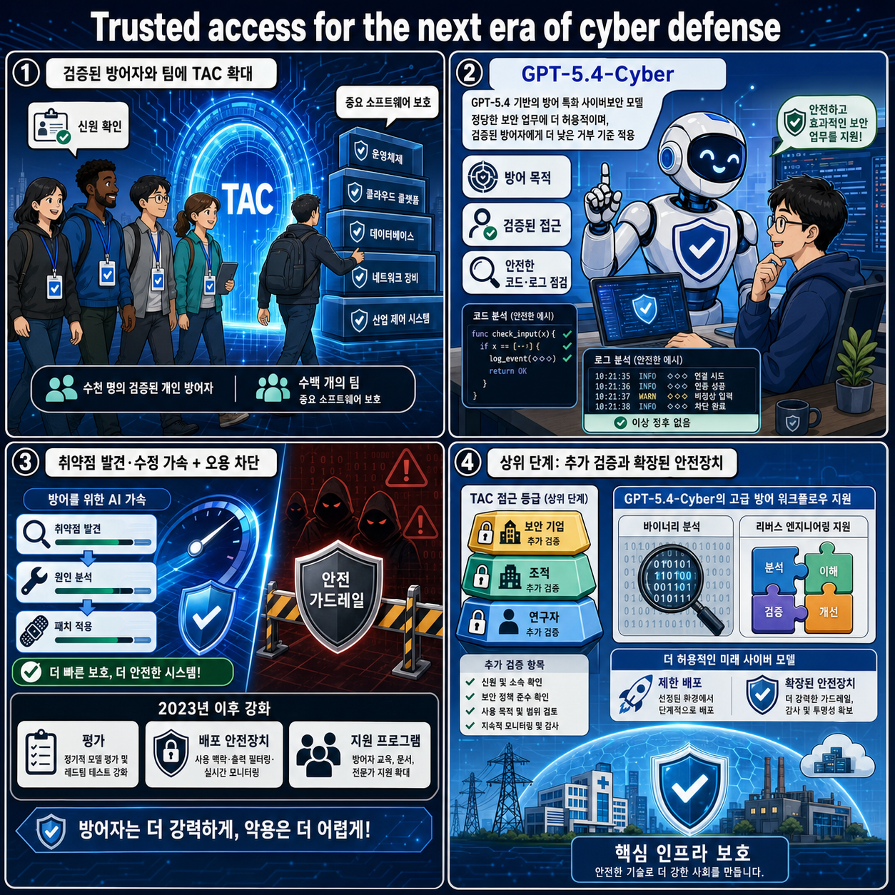 Trusted access for the next era of cyber defense 내용을 설명하는 본문 이미지