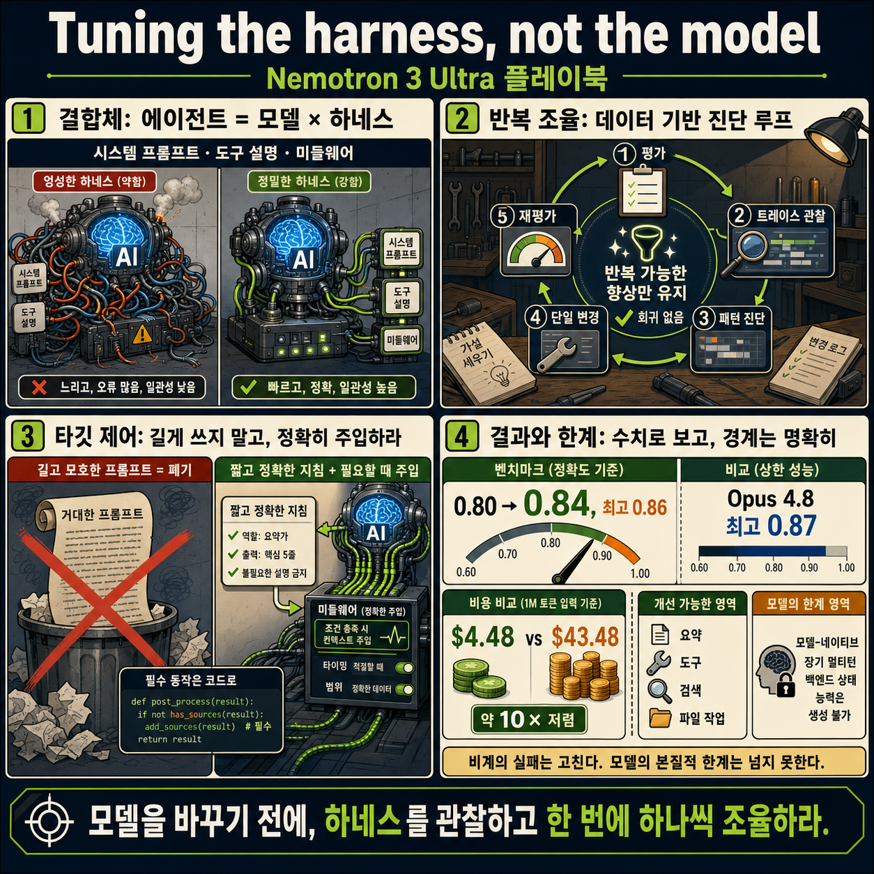 Tuning the harness, not the model: a Nemotron 3 Ultra playbook 내용을 설명하는 본문 이미지