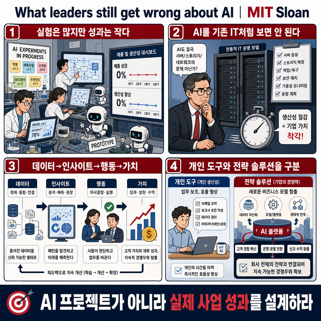 What leaders still get wrong about AI 내용을 설명하는 본문 이미지