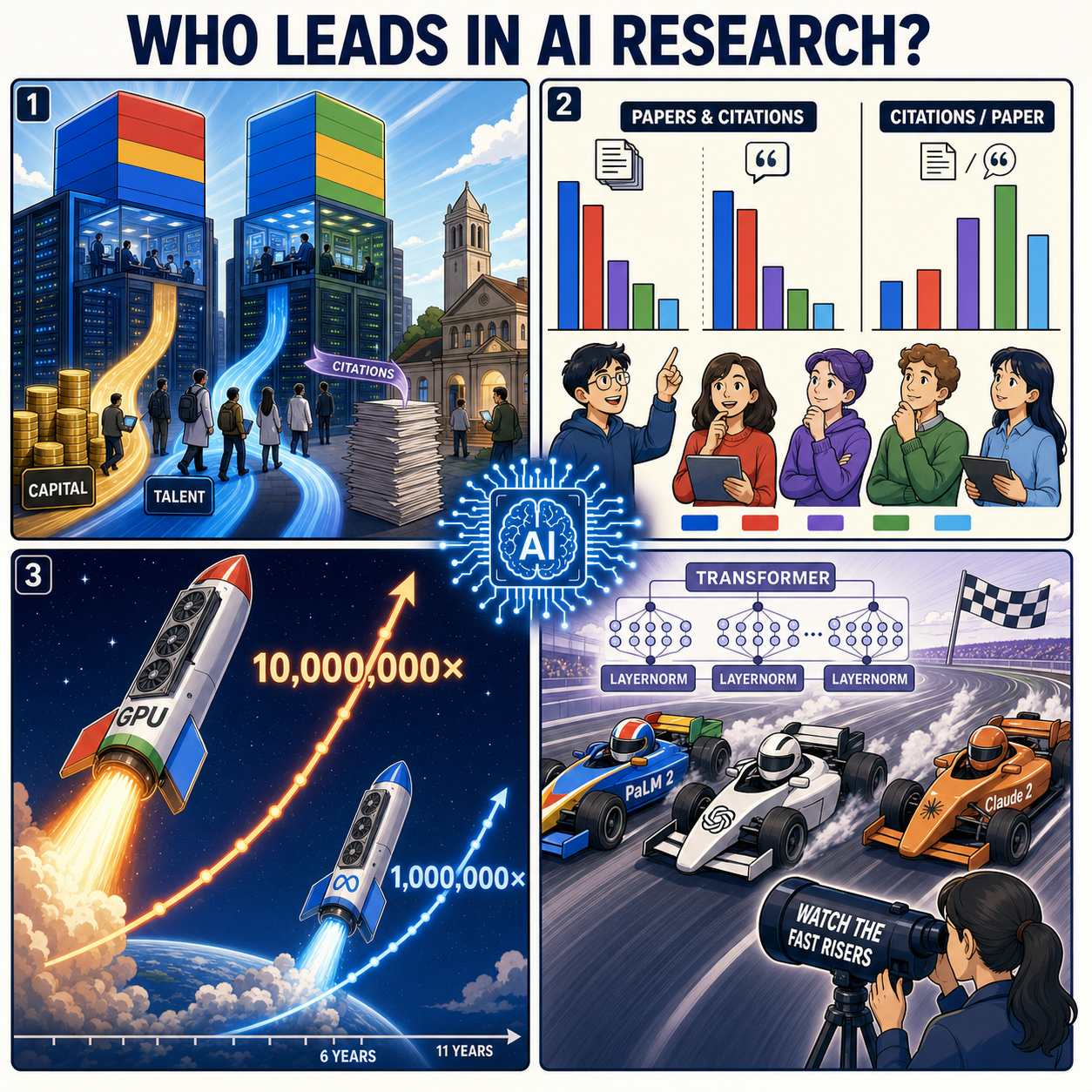 Who is leading in AI? An analysis of industry AI research 내용을 설명하는 본문 이미지