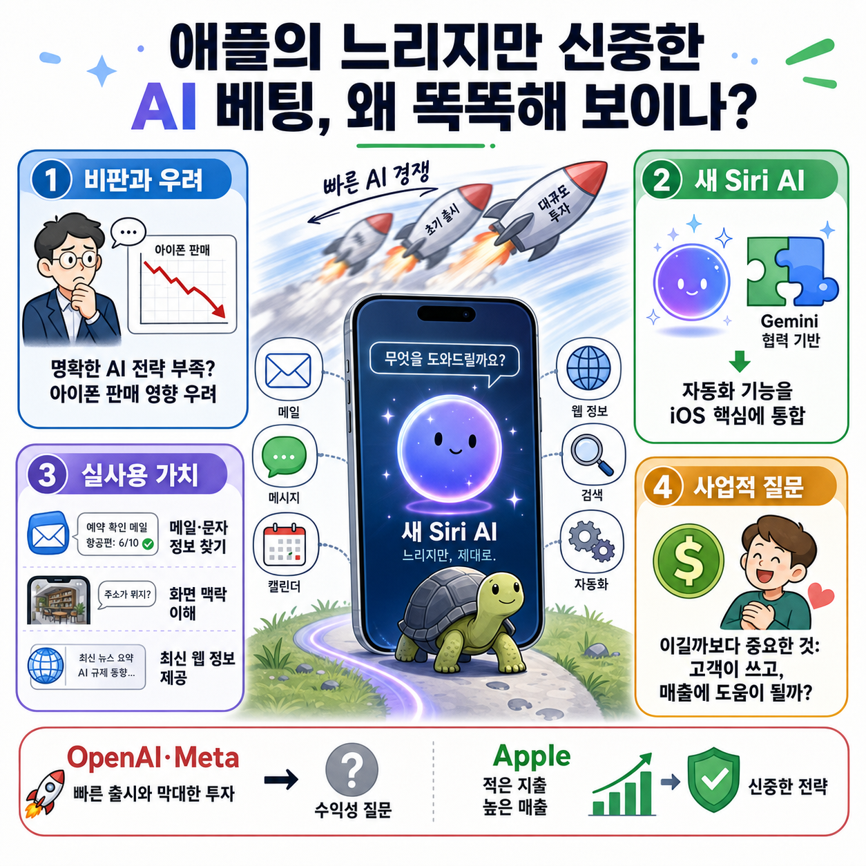 Why Apple's slow-and-steady AI bet is starting to look pretty smart 내용을 설명하는 본문 이미지