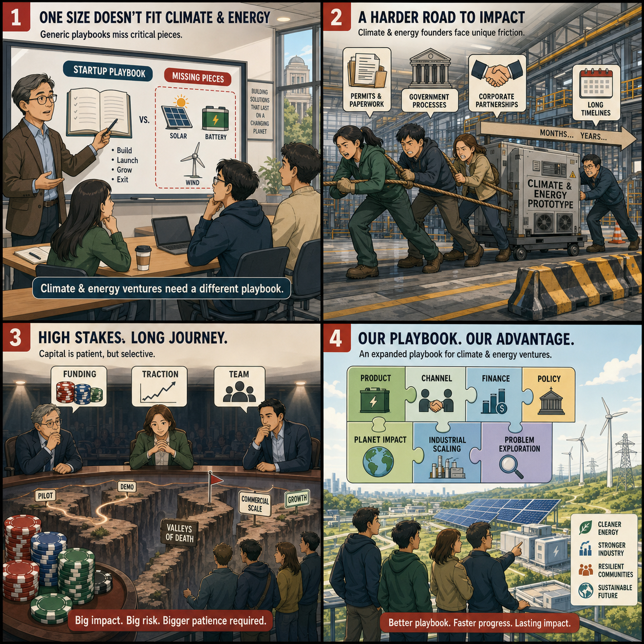 Why climate and energy entrepreneurs need their own playbook 내용을 설명하는 본문 이미지