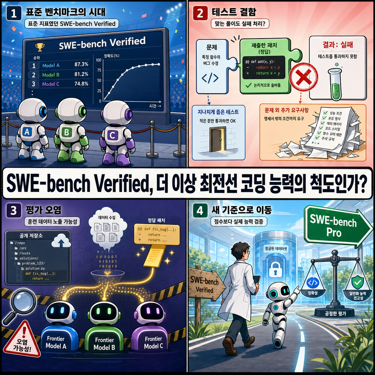 Why SWE-bench Verified no longer measures frontier coding capabilities 내용을 설명하는 본문 이미지