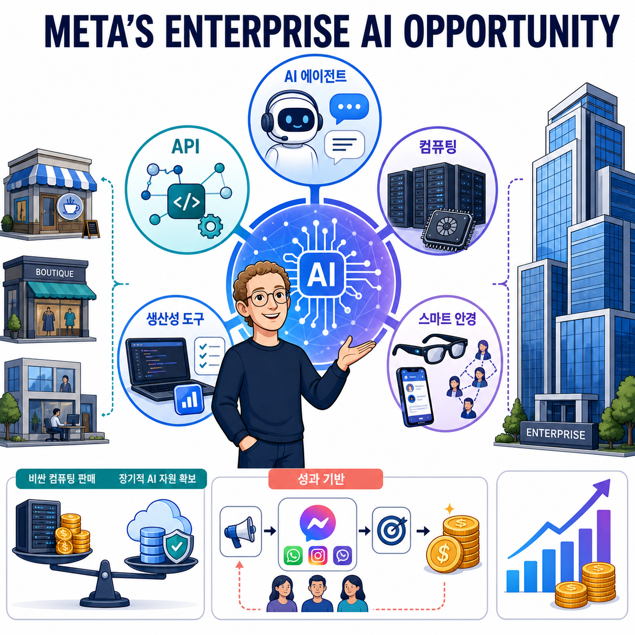 Zuckerberg says Meta’s enterprise AI opportunity extends beyond agents 내용을 설명하는 본문 이미지