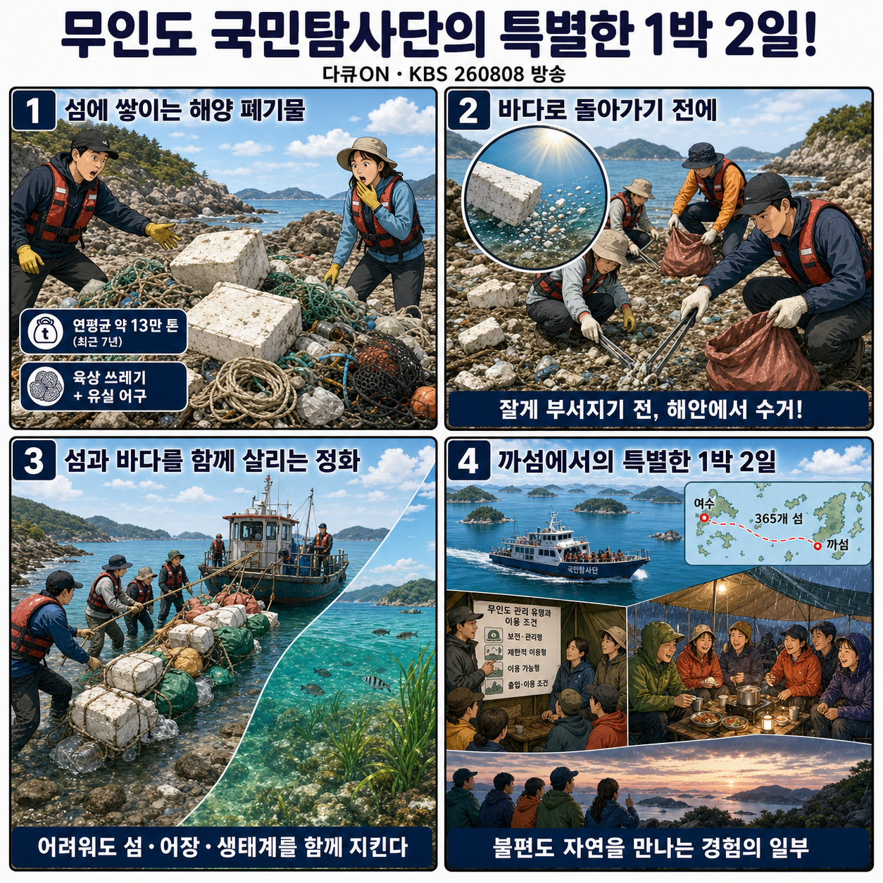 무인도 국민탐사단의 특별한 1박 2일! [다큐ON-Docu ON] 내용을 설명하는 본문 이미지