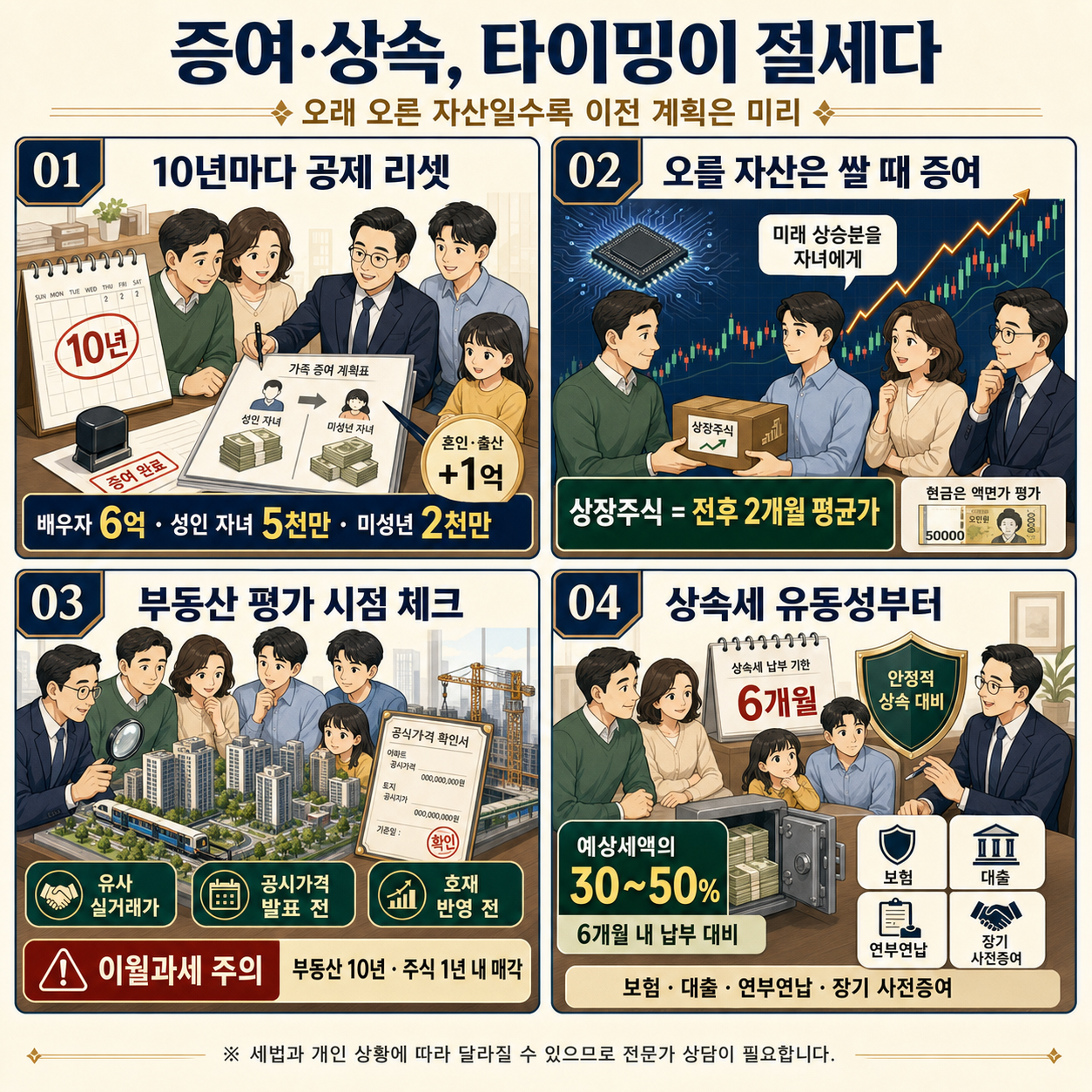 세금 50% 뜯기고 후회하기 전에 부자들이 몰래 쓰는 증여 기술 내용을 설명하는 본문 이미지
