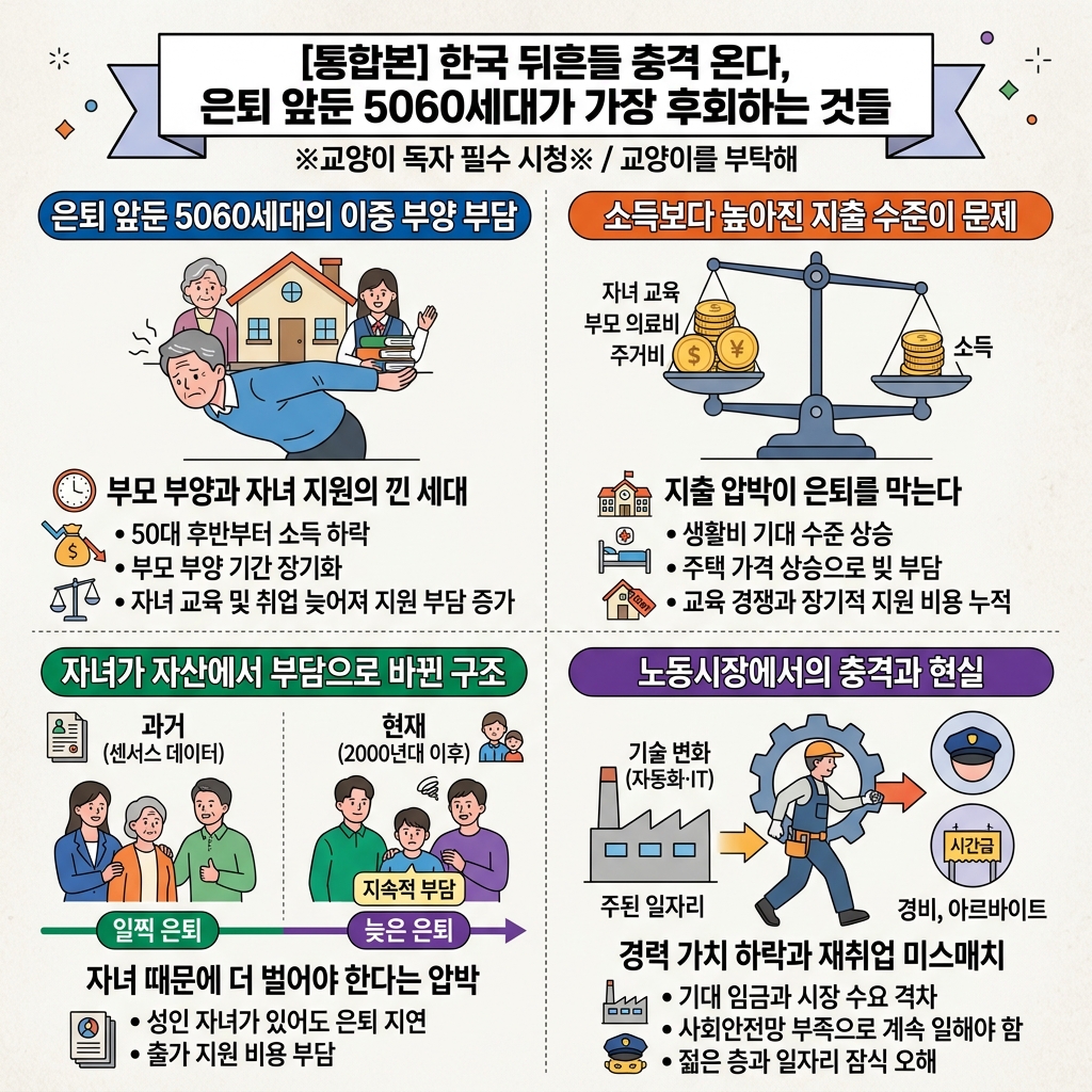 [통합본] 한국 뒤흔들 충격 온다, 은퇴 앞둔 5060세대가 가장 후회하는 것들 ※교양이 독자 필수 시청※ / 교양이를 부탁해 내용을 설명하는 본문 이미지