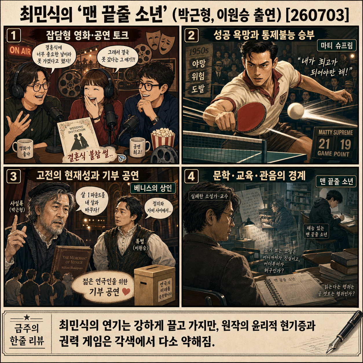최민식의 ''맨 끝줄 소년'' (박근형, 이원승 출연) [260703] 내용을 설명하는 본문 이미지