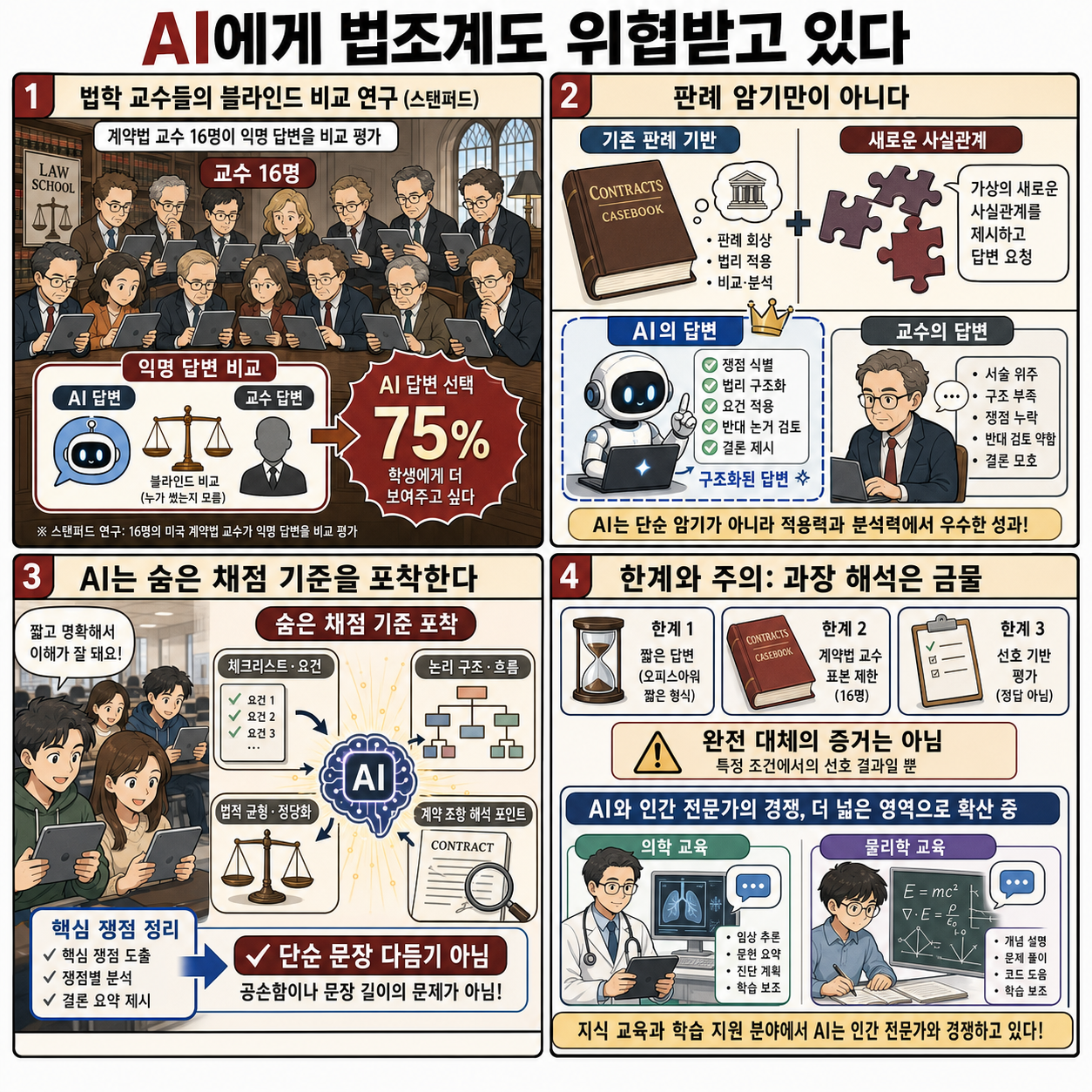 AI에게 법조계도 위협받고 있다" 미국 법대 교수들이 에 빠진 이유 (feat. 스탠퍼드 보고서) 내용을 설명하는 본문 이미지
