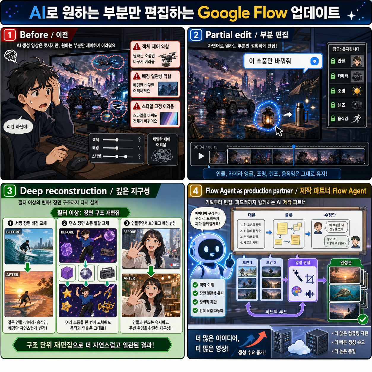 구글 업데이트 내놨습니다... AI로 원하는 부분만 편집, 기획까지 내용을 설명하는 본문 이미지