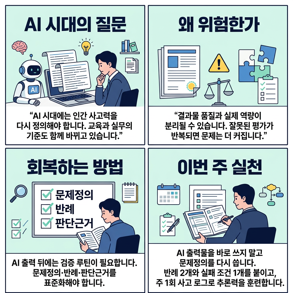 정답 잘 찾는 천재들이 제일 먼저 대체되고 있습니다 내용을 설명하는 본문 이미지