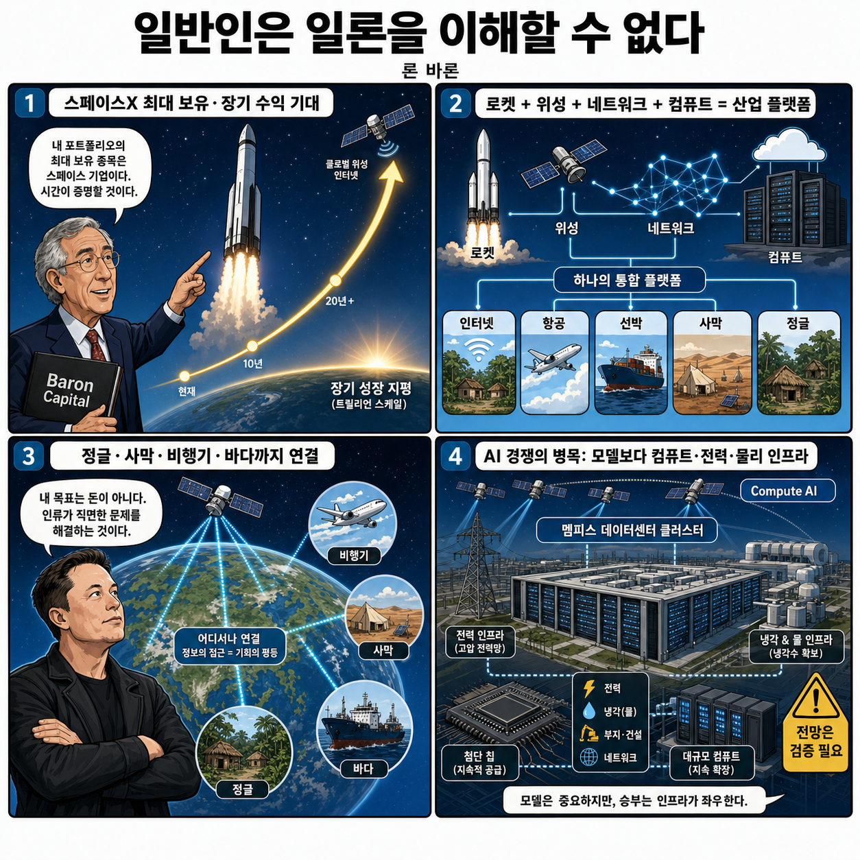 일반인은 일론을 이해할 수 없다" (론 바론) 내용을 설명하는 본문 이미지