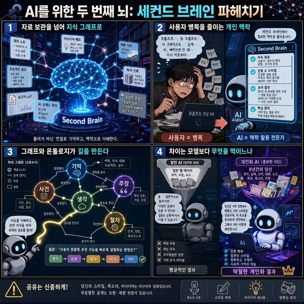 AI 를 위한 두 번째 뇌: 세컨드 브레인 파헤치기 (feat. 메타 스태프 엔지니어) 내용을 설명하는 본문 이미지