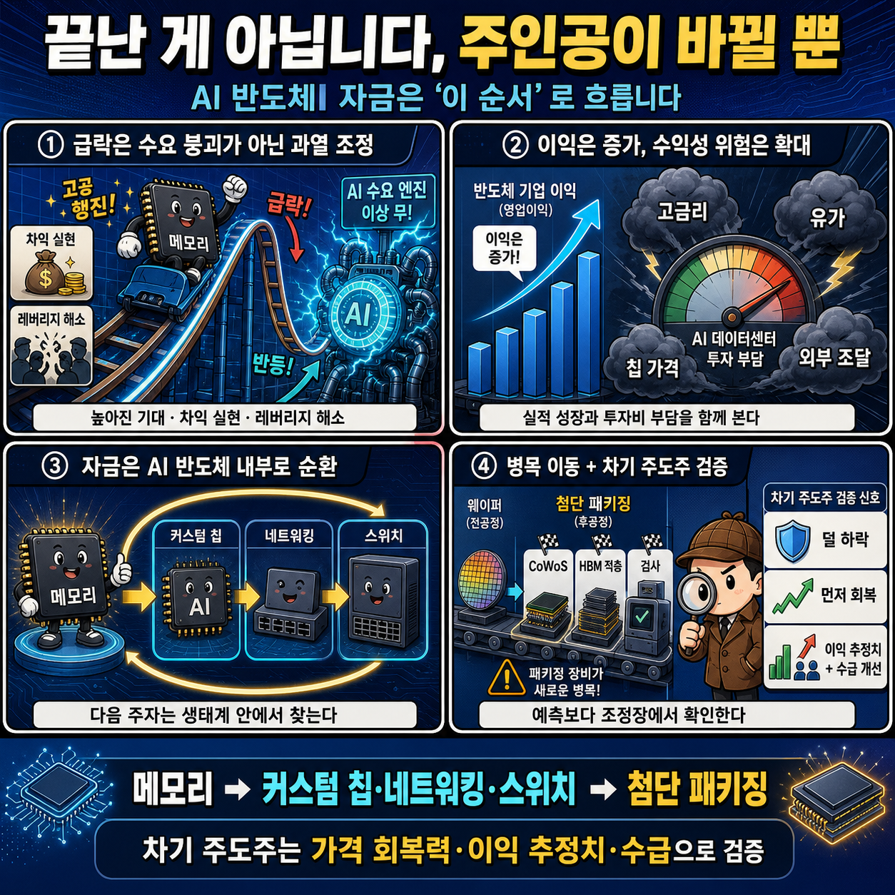 끝난 게 아닙니다, 주인공이 바뀔 뿐" AI 반도체 자금은 ''이 순서''로 흐릅니다 내용을 설명하는 본문 이미지