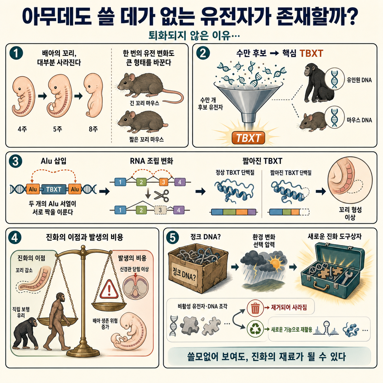 아무데도 쓸 데가 없는 유전자가 존재할까? (퇴화되지 않은 이유...) 내용을 설명하는 본문 이미지