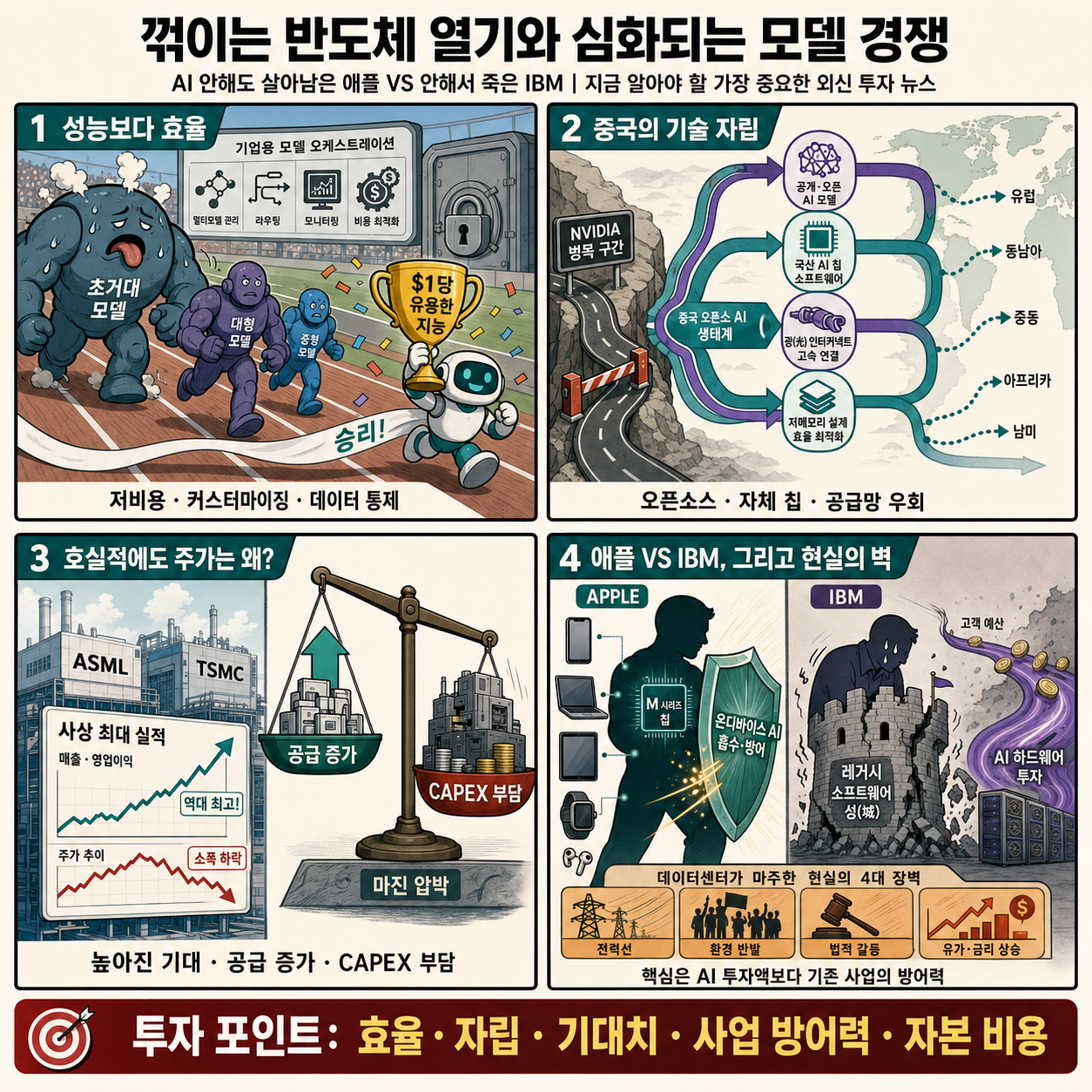 꺾이는 반도체 열기와 심화되는 모델 경쟁 내용을 설명하는 본문 이미지