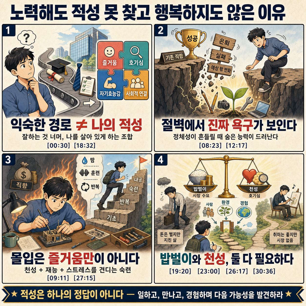 노력해도 적성 못 찾고 행복하지도 않은 이유 내용을 설명하는 본문 이미지