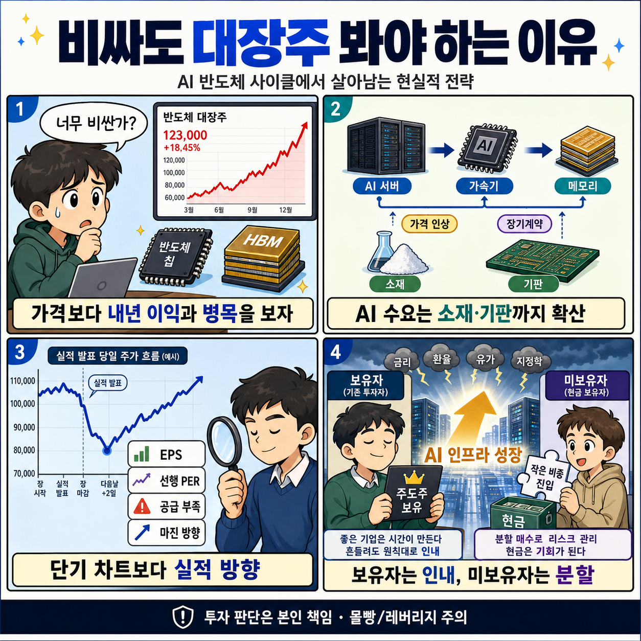 비싸도 대장주 봐야 하는 이유" 폭등하는 반도체 시장에서 살아남는 현실적인 전략 #hbm #마이크론 내용을 설명하는 본문 이미지