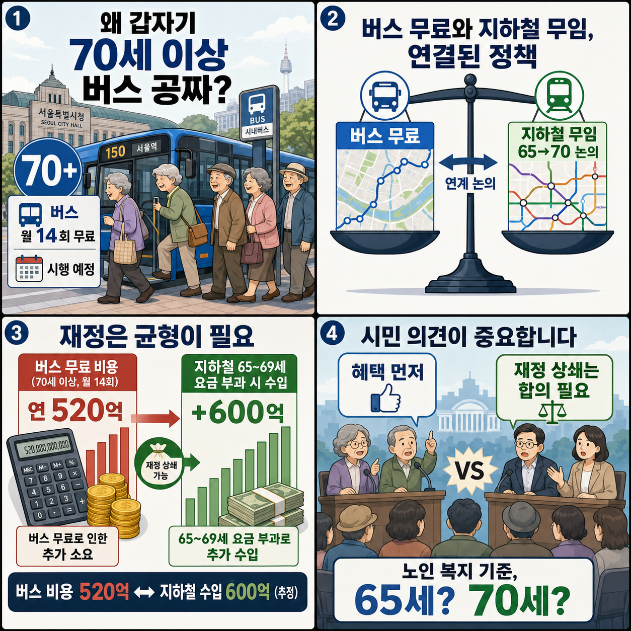 왜 갑자기 70세이상 버스 공짜? 노림수는 지하철 공짜 70세로 올리려는 겁니다(백종훈 기자) 내용을 설명하는 본문 이미지