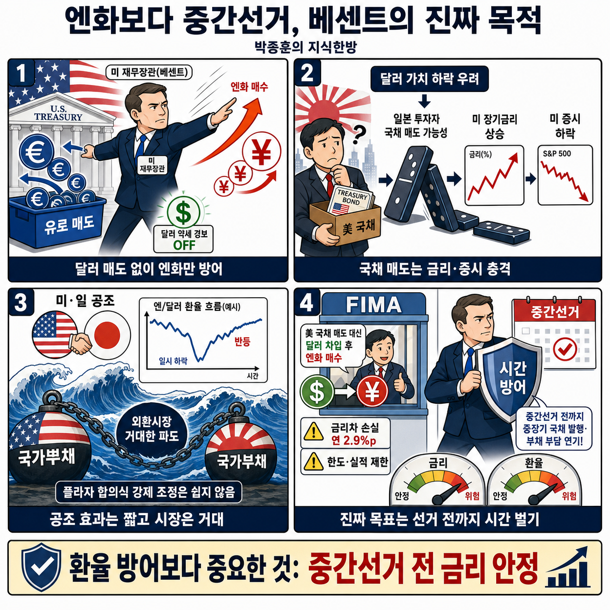 엔화보다 중간선거, 베센트의 진짜 목적 (박종훈의 지식한방) 내용을 설명하는 본문 이미지