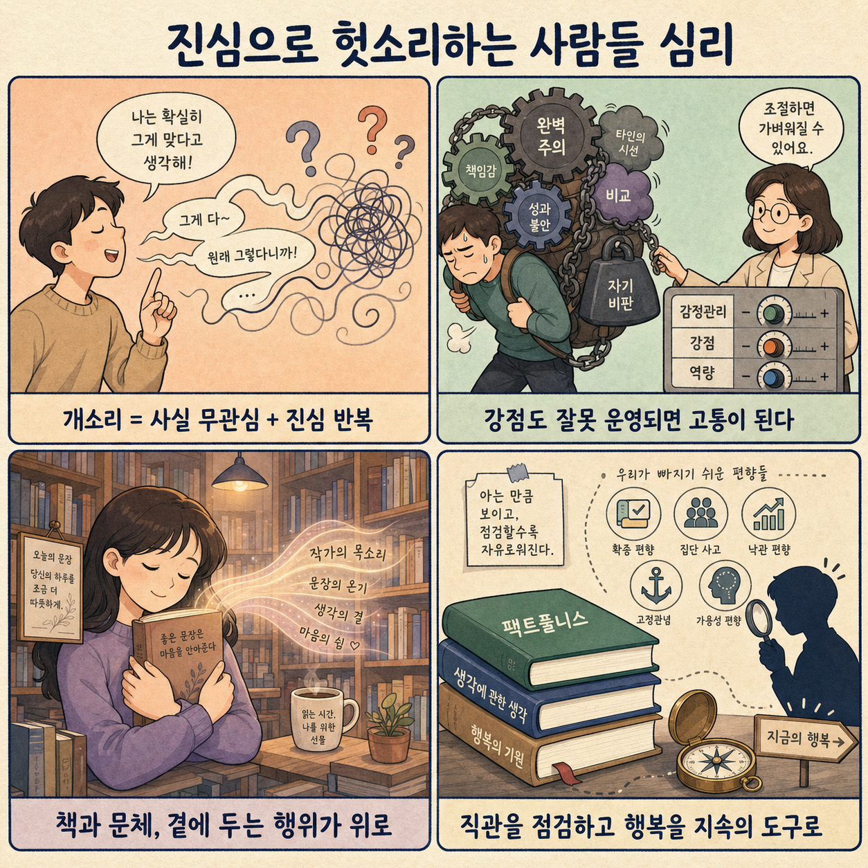 진심으로 헛소리하는 사람들 심리, ''이 책'' 읽으면 바로 이해 됩니다 ㅣ Ep. 사람산책 12 (김경일 교수 2부) 내용을 설명하는 본문 이미지