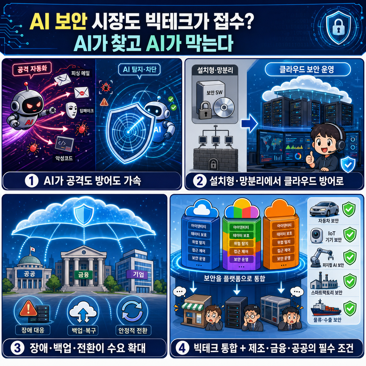 AI 보안 시장도 빅테크가 접수? "AI가 찾고 AI가 막는다 내용을 설명하는 본문 이미지