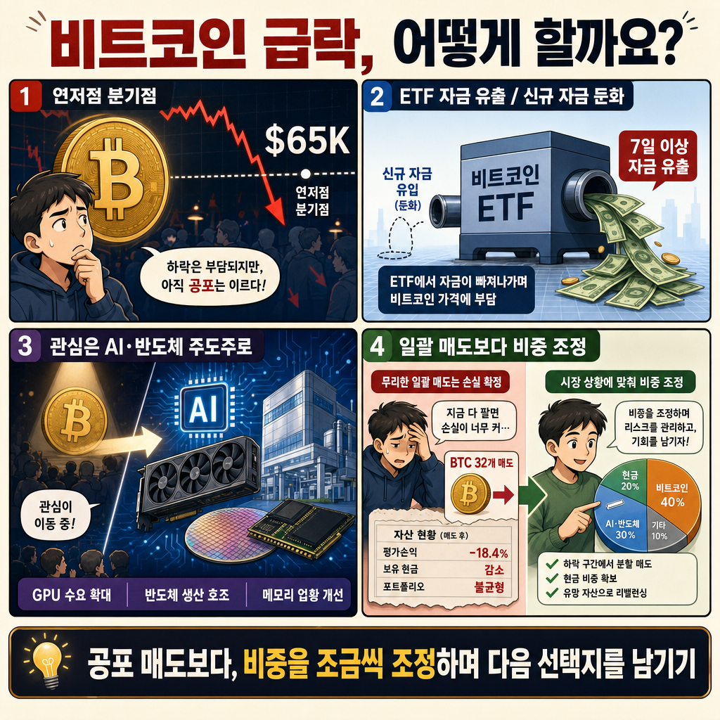 비트코인 급락, 어떻게 할까요? 내용을 설명하는 본문 이미지