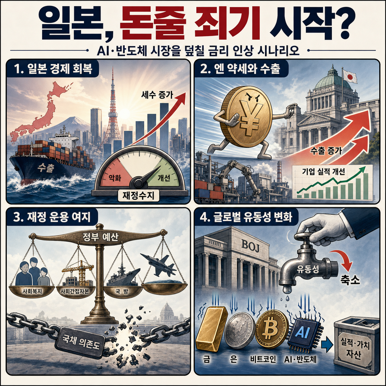 [지식뉴스] "일본은 지금 아쉬울 게 없어요"..돈줄 죄기 시작한 일본, AI·반도체 시장 덮칠 금리인상의 시나리오 (ft.유신익 박사) / 교양이를 부탁해 / 2편 내용을 설명하는 본문 이미지