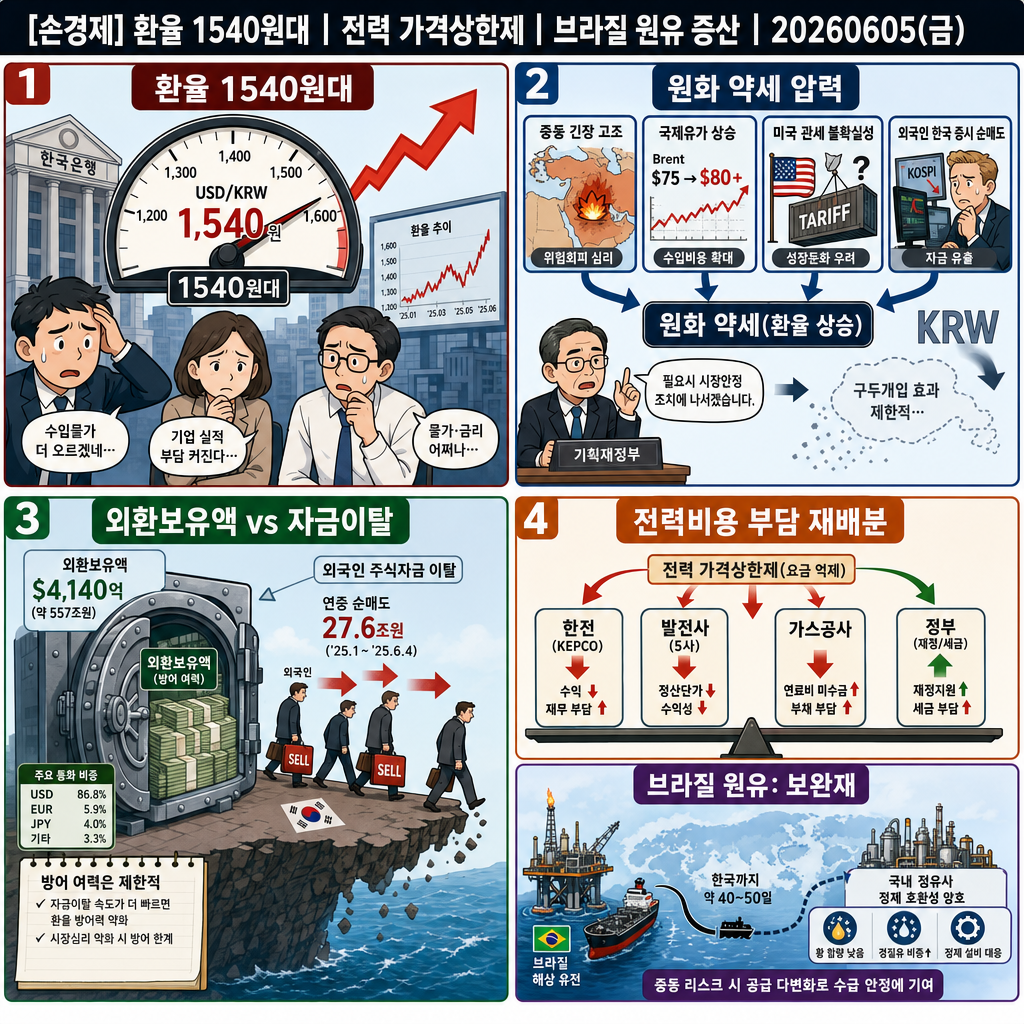 [손경제] 환율 1540원대 내용을 설명하는 본문 이미지