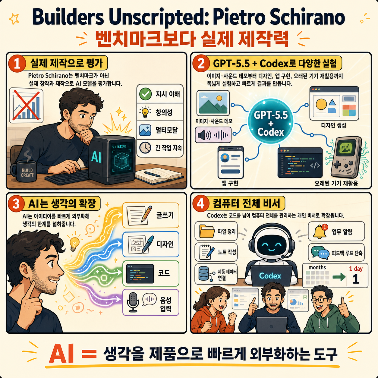 Builders Unscripted: Ep. 4 - Pietro Schirano 내용을 설명하는 본문 이미지