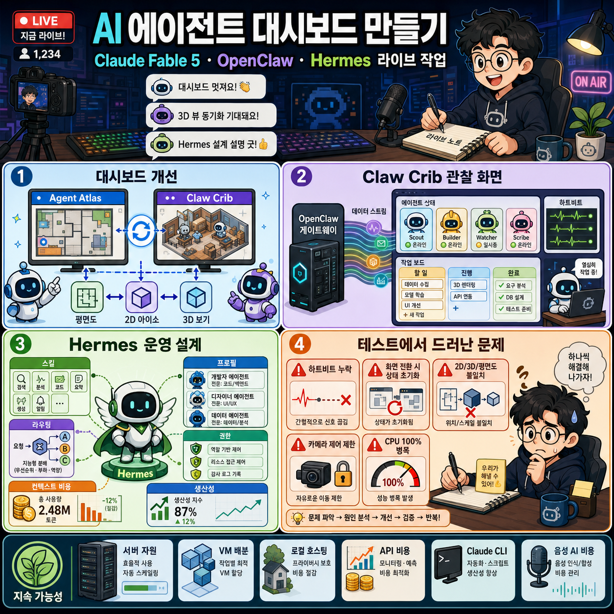 Building AI Agent Dashboards with Claude Fable 5 (LIVE: Watch Me Work) 내용을 설명하는 본문 이미지
