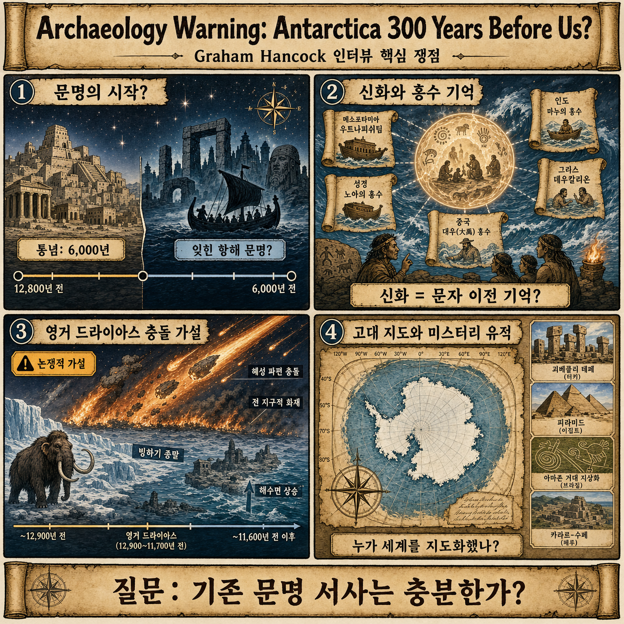 Archaeology Warning: They May Have Secretly Found Antarctica 300 Years Before Us! - Graham Hancock 내용을 설명하는 본문 이미지