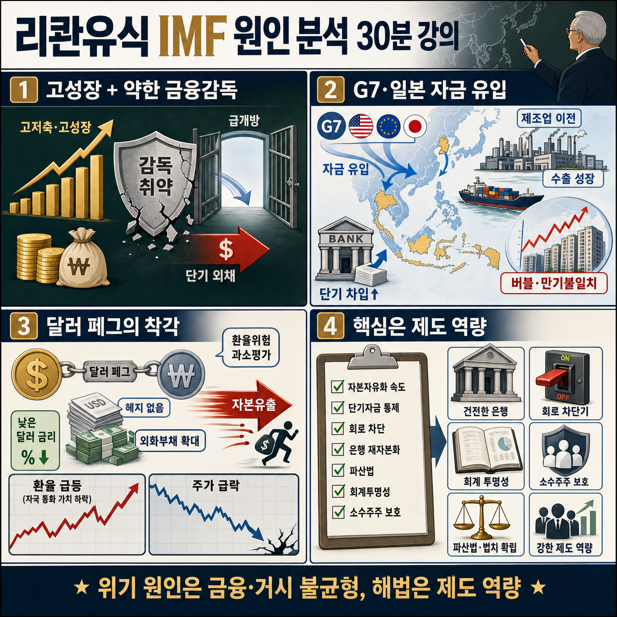 리콴유의 IMF 터진 이유 분석 30분 강의 내용을 설명하는 본문 이미지