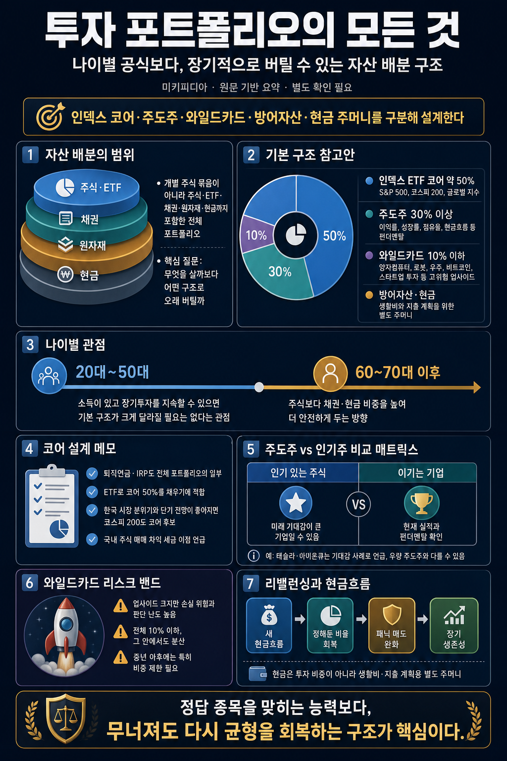 📊투자 포트폴리오의 모든 것! 나이별 전략, 리밸런싱, 주식/ETF/채권/현금 비중까지! 내용을 설명하는 본문 이미지