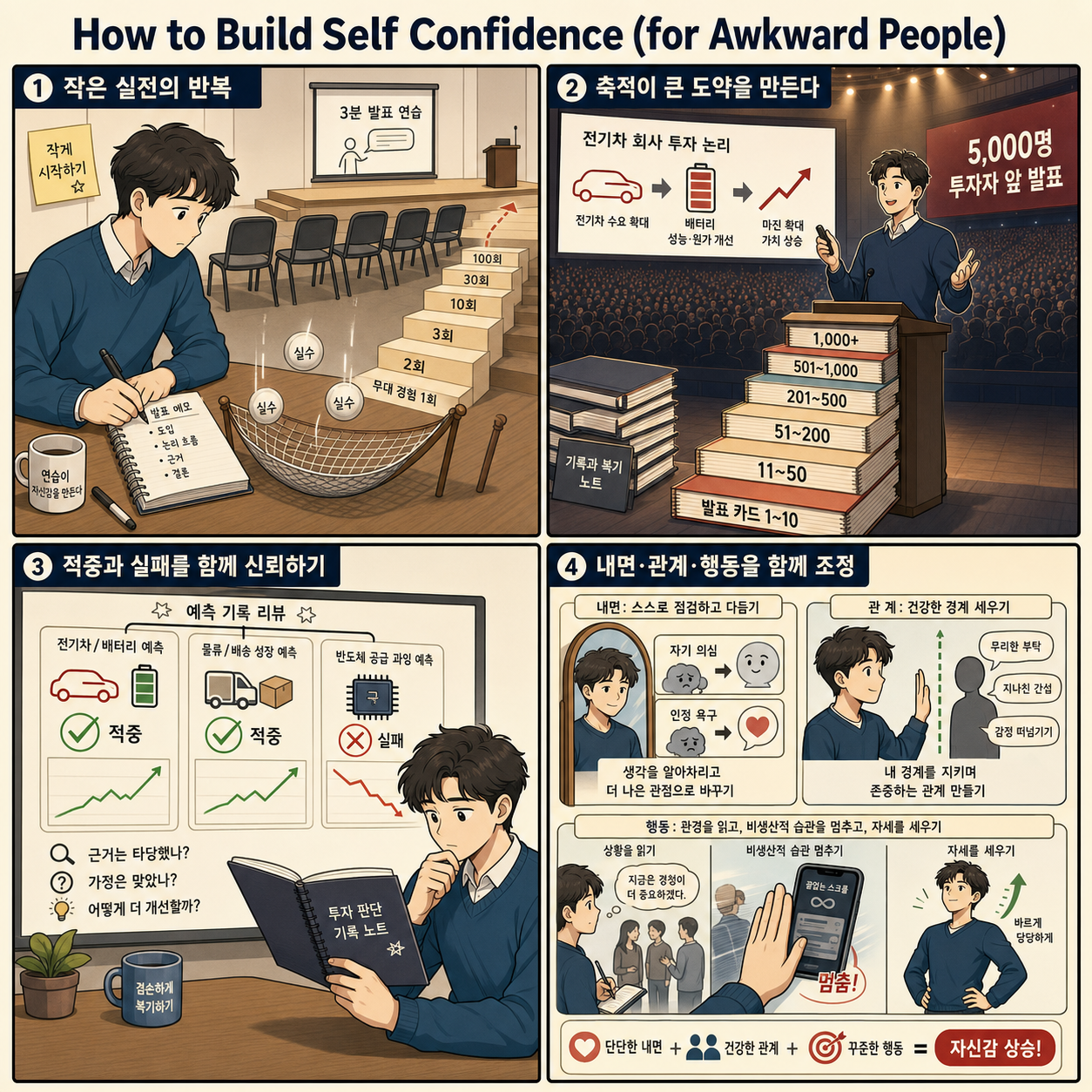 How to Build Self Confidence (for Awkward People) 내용을 설명하는 본문 이미지