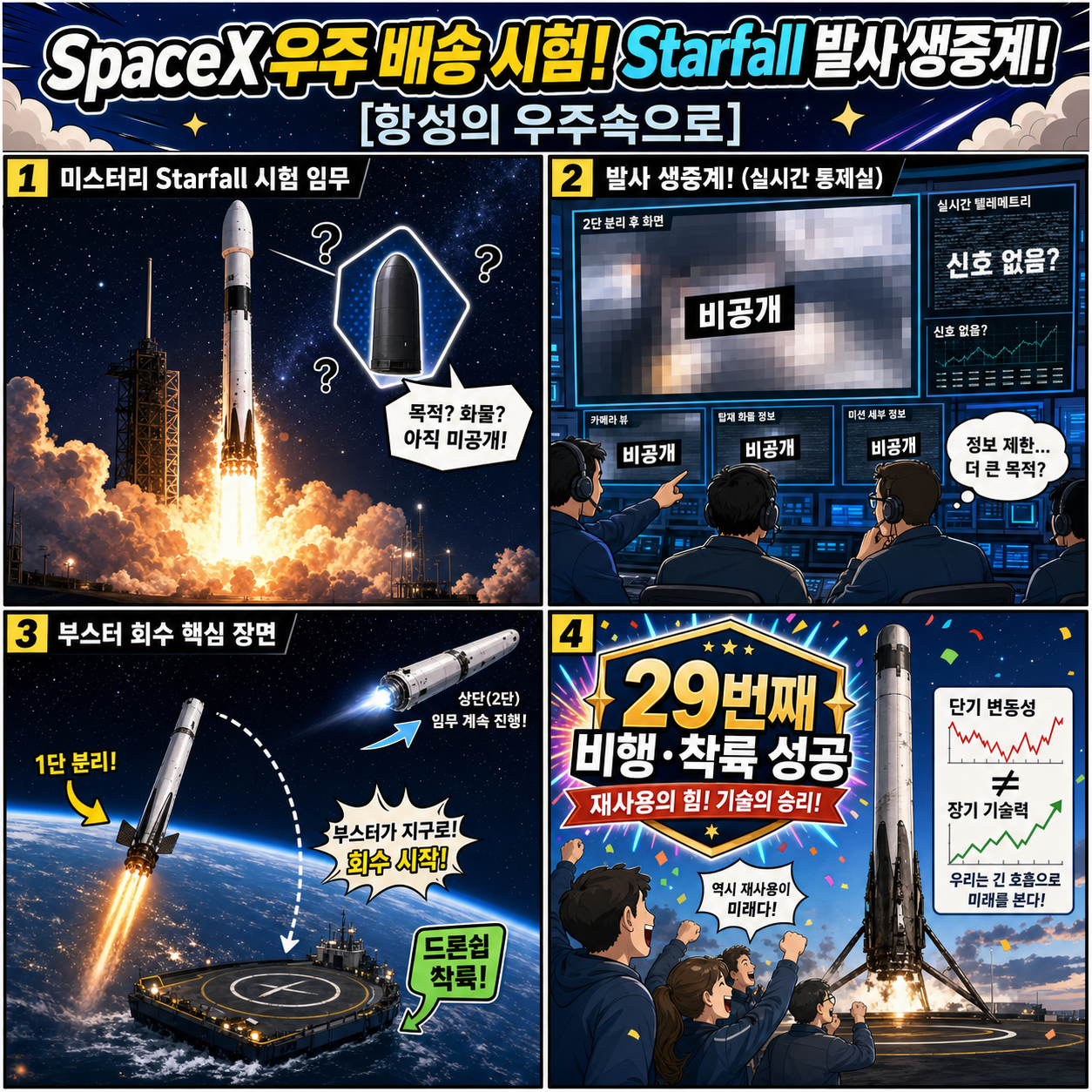 SpaceX 우주 배송 시험! Starfall 발사 생중계! [항성의 우주속으로] 내용을 설명하는 본문 이미지