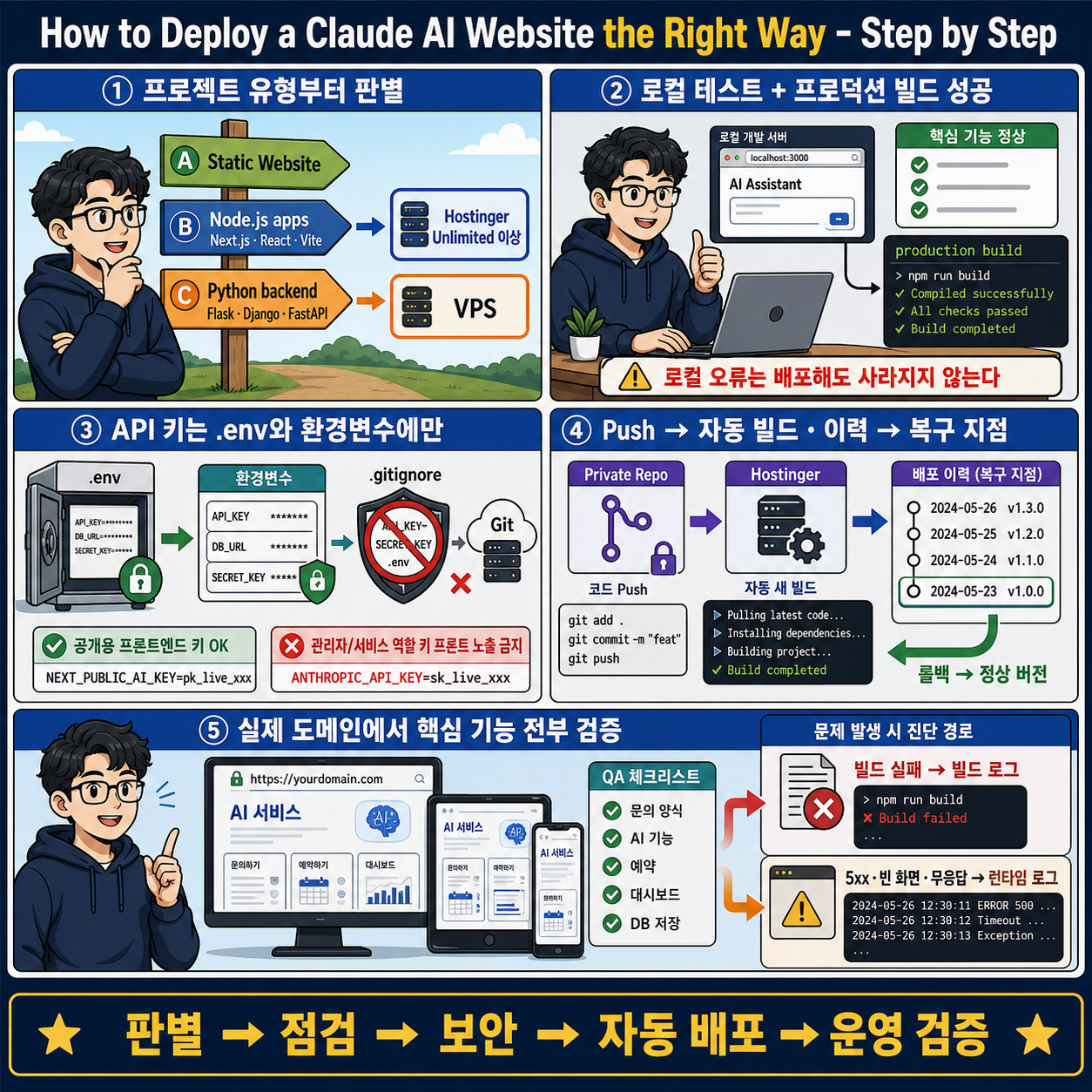 How to Deploy a Claude AI Website the Right Way - Step by Step 내용을 설명하는 본문 이미지