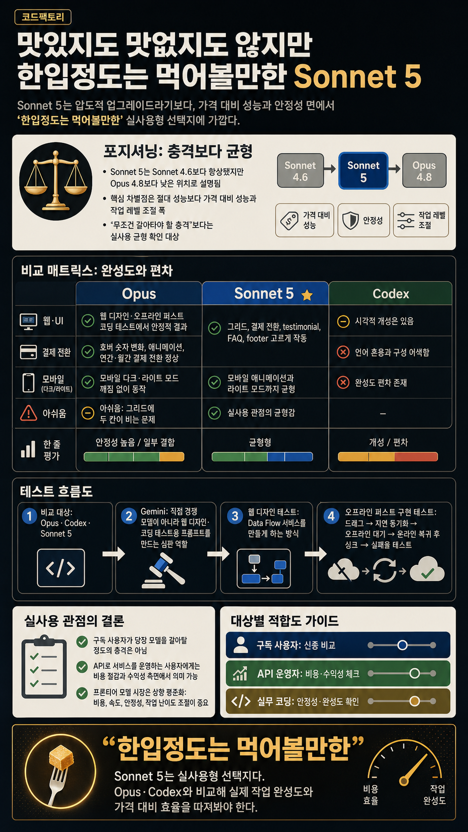 맛있지도 맛없지도 않지만 한입정도는 먹어볼만한 Sonnet 5 내용을 설명하는 본문 이미지