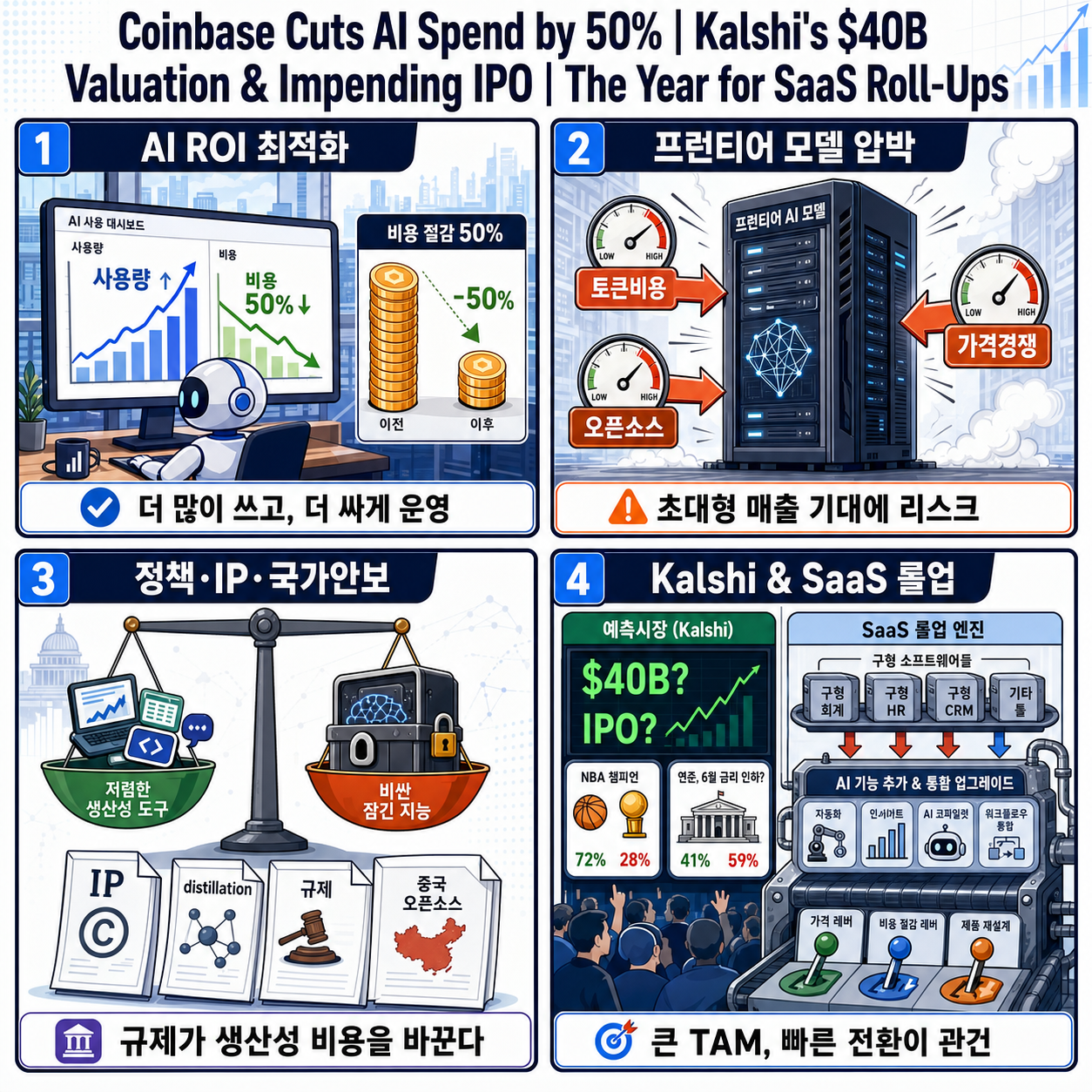 Coinbase Cuts AI Spend by 50% 내용을 설명하는 본문 이미지