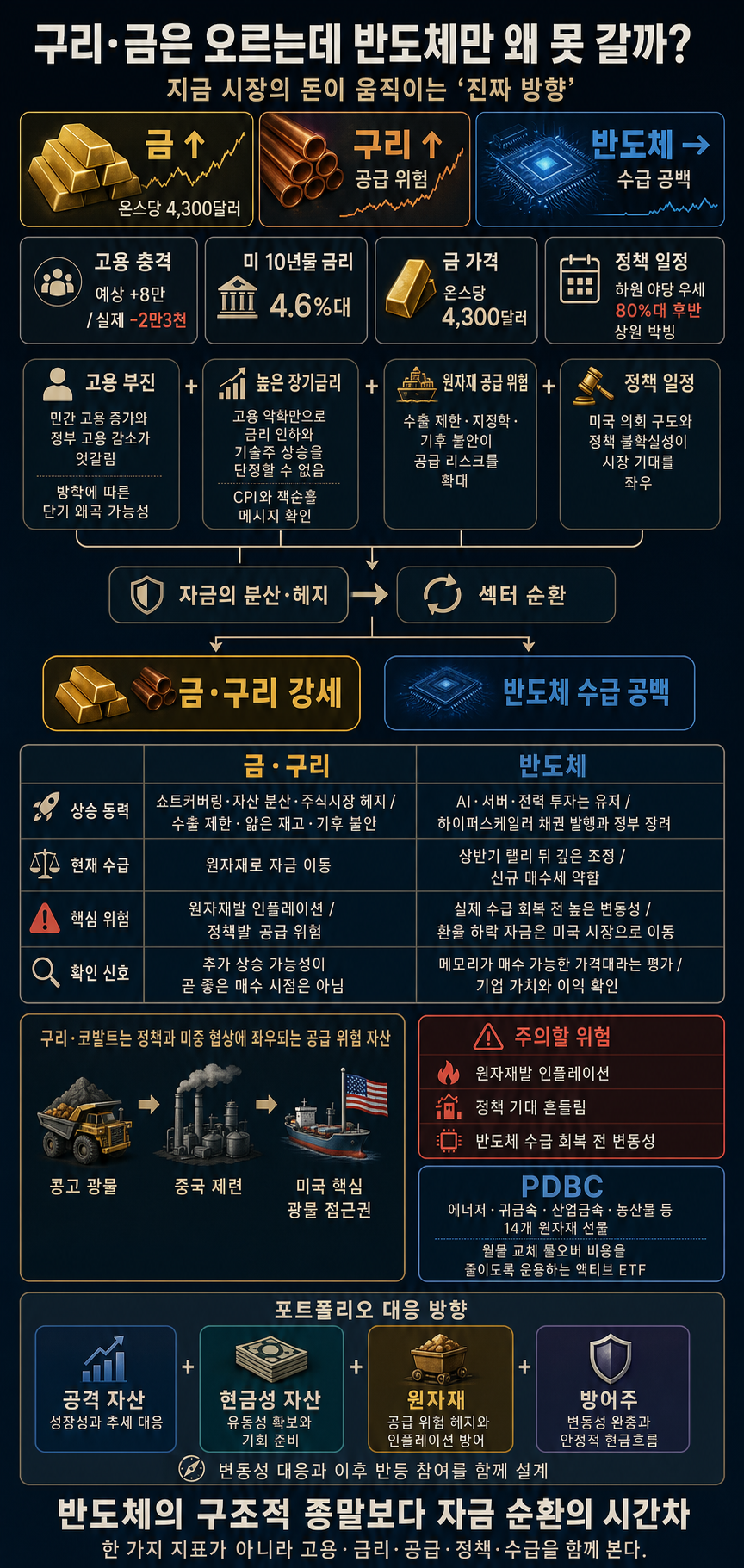 구리·금은 오르는데 반도체만 왜 못 갈까?" 지금 시장의 돈이 움직이는 ''진짜 방향 내용을 설명하는 본문 이미지