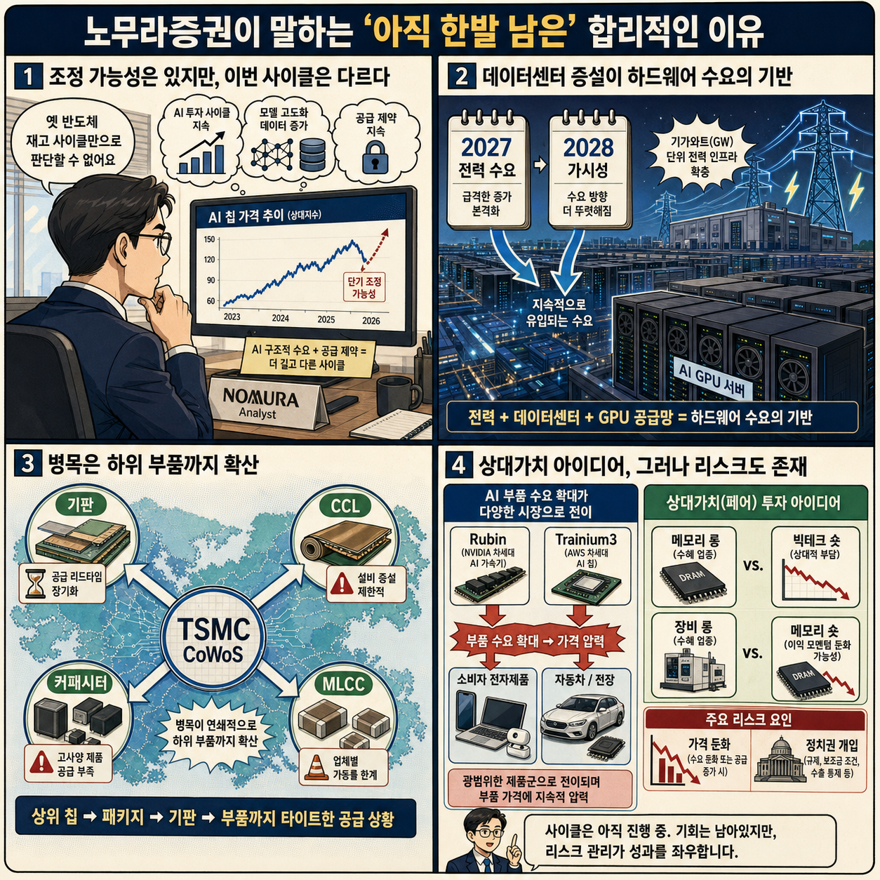 노무라증권이 말하는 "아직 한발 남은" 합리적인 이유 내용을 설명하는 본문 이미지