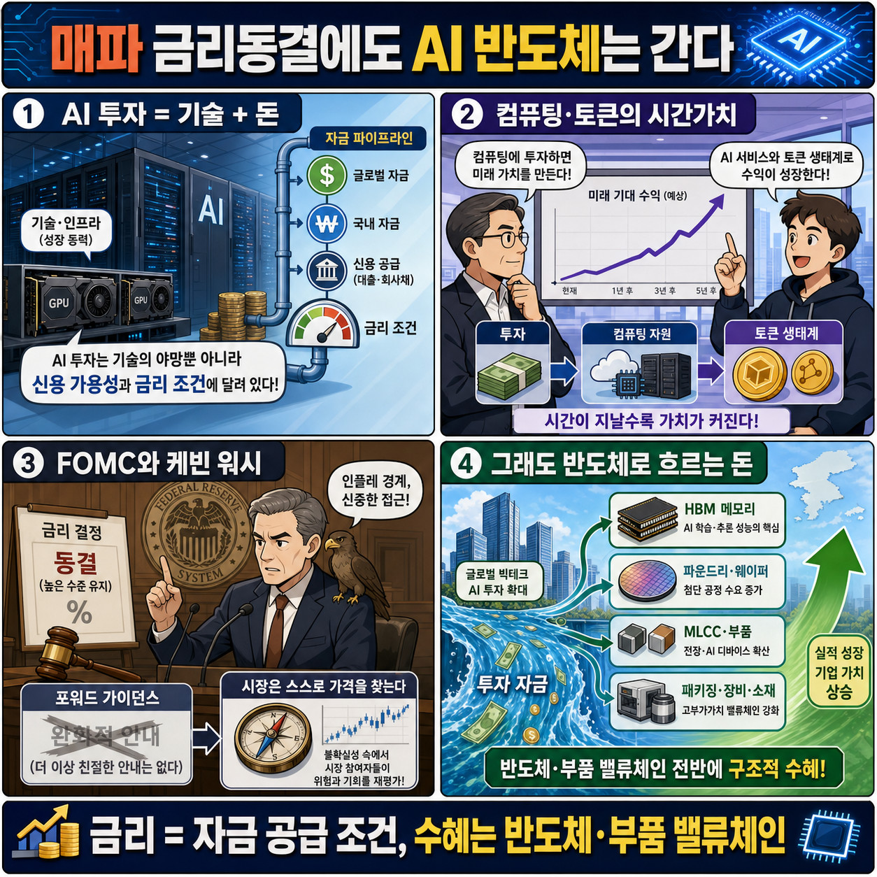 케빈 워시의 매파적 금리동결. 그래도 여전히 반도체는 계속 갑니다 내용을 설명하는 본문 이미지