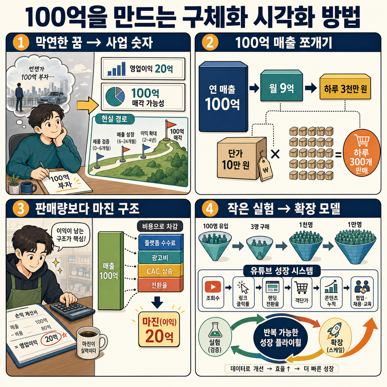 100억을 만드는 구체화 시각화 방법 내용을 설명하는 본문 이미지